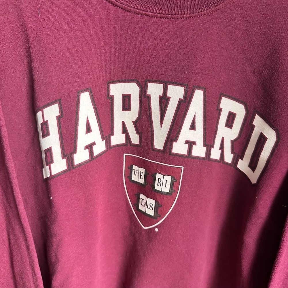 GILDAN Mens XL Maroon Harvard Vintage Crewneck Sweatshirt - Picture 4 of 7